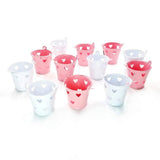 12 x Mini Metal Bucket Party Favour Boxes Gift Box Bag for Sweets Gifts & Jewelry Children Baptism