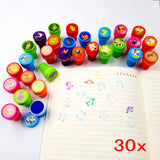 Farm animal + dinosaur + wild animal, 30 ink stamps for kids self inking stamper party filler