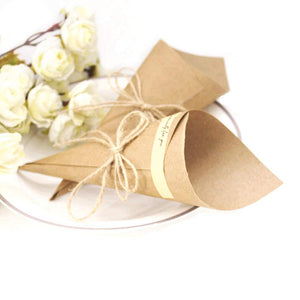 50 x Platzhalter für Einladungskarten aus Kraftpapier zum Selbermachen für Hochzeit, Geburtstag, Party, Heilige Kommunion