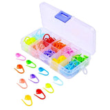 150 marqueurs de point de verrouillage multicolores marqueurs en plastique clips de crochet avec boîte à compartiment transparente