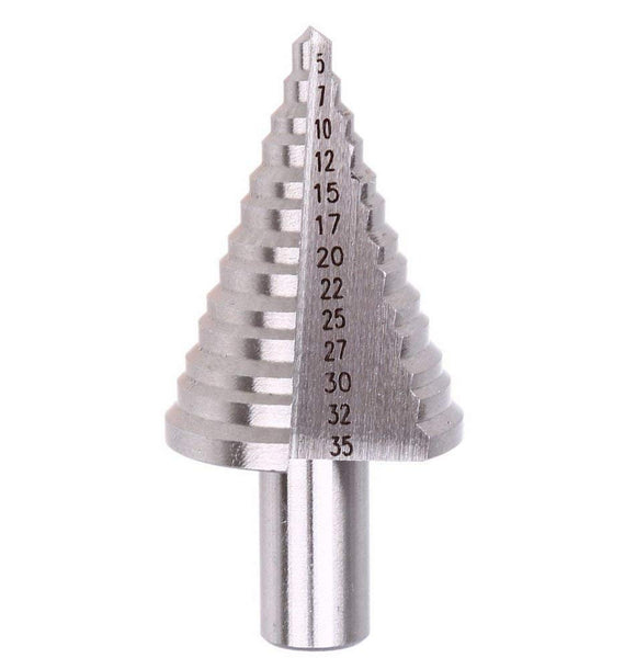 HSS Step Cone Drill bit for Steel Sheet up to 3mm Thick or Plastic/Metal Sheet Hole Size 5mm~ 35mm