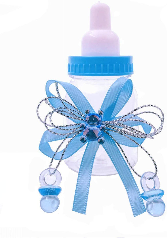 24 x Blue favour feeding bottle baby shower favour boxes for baby shower boy birthday party