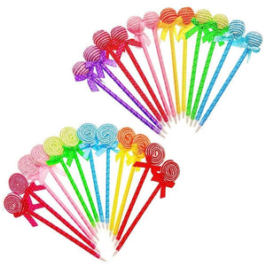 24 stylos fantaisie pour enfants, stylo à bille sucette, stylo biro mignon, papeterie cadeau pour filles et enfants