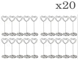 20 x métal coeur tourbillon photo mémo note clip support support mariage nom lieu porte-carte pour mariage