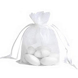 50x White organza bags party bags confetti bags small gift bags 12x9 cm