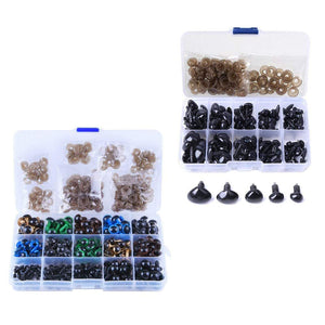 264 Safety Eyes + 100 Safety noses w/ Box for Toy Making Assorted Sizes for Soft Teddy Bear Doll