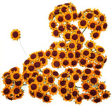 Tournesols artificiels en papier jaune 100x, avec tige en fer, décoration pour cadeaux de mariage, projet de bricolage