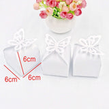 50x Pearly white butterfly party wedding boxes gift box