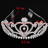 Bridal wedding princess prom crystal crown rhinestone for children and adult, aluminum alloy metal