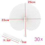 30 White heart folding fan Japanese hand held fan for party wedding communion church travelling