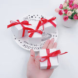 50 Blank white wedding birthday paper sweet boxes with red ribbons