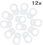 12pcs Transparent Silicone Button Ring Dummy Pacifier Holder Clip Adapter for Baby MAM Soother