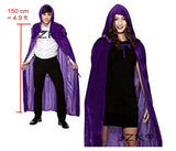 Men women purple hooded cloak long velvet cape with hood robe Halloween costume party witch costume