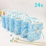 24 x Blue baby shower favour bag boy sweet bag mini party paper bag for baby boy birthday party
