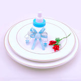 24 x Bleu faveur biberon baby shower boîtes à faveurs pour baby shower garçon fête d'anniversaire baptême