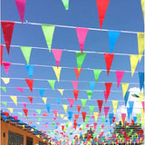 80 meters colourful party bunting triangle flag banner hanging decoration for wedding ornaments