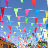 80 Meter bunte Party-Wimpelkette, dreieckige Flagge, Banner, Hängedekoration für Hochzeitsdekorationen