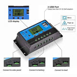 20A 12V/24V Intelligent solar panel charge controller w/ LCD display USB port overcurrent protection