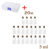 20 pcs 5ml Small Glass Bottle with Cork, Mini Glass Bottle with Stopper