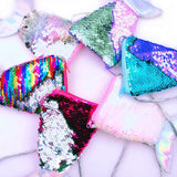 6 x Mermaid Tail Sequins Coin Purse with Strap for Young Girls Birthday Party Favours Thank You Gift