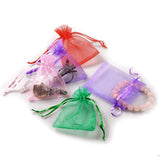 50x Red organza bags party favour confetti small gift 7x9 cm, for candy, jewelry, beads, dry flower