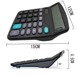 2x Black 12 Digit Desk Calculator Large Screen Display Dual Power Solar & Battery Desktop Calculator