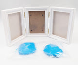 JZK Blue Clay Handprint Footprint Picture Frame kit Clay photo Frames Girls Boys Baby Shower Gift