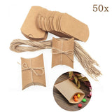 50 Rustic wedding favour box with jute string kraft paper small sweets Christmas christening party