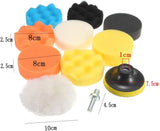 Set of 25 car polishing sponge pads kit, 3inch 8cm car polisher pads with M10 drill adapter