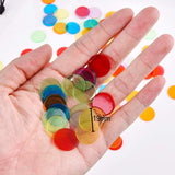 300 x compteurs transparents en plastique multicolores 19mm + 20 x dés ponctuels, marqueurs de jetons de bingo jeu de bingo