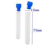 50 x Plastic leakproof sample containers test tubes with lids, 5ml 12 * 75mm, storage liquid