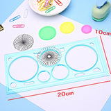 Set reusable plastic drawing Spirograph, 10 pcs Spirograph ruler + 10 pcs multicolour ballpoint pen