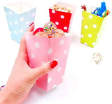 48 x bunte kleine Papier-Popcorn-Leckerli-Boxen, Becher, Eimer, Kindergeburtstagsgeschenke mit Punkten