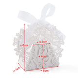 50x Pearly white paper gift boxes for wedding favors chocolates candies banquet birthday engagement