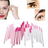 200 x Plastic disposable pink mascara applicator wands eyelash brushes for eyebrow wand lash brow