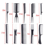 10x Professional Salon Comb Set Anti-static Hair Styling Hairdressing Combs+4x Hair Clips Salon