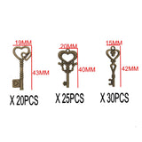 75 x Vintage Skeleton Keys Bronze Color Charm Keys Pendants DIY Handmade Necklace Craft Projects