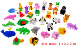 32 Detachable mini rubber animal toy  pencil eraser set