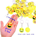 50 x Emoji keychain emoticon keyring children birthday party favours party bag fillers kids party