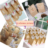 50x Brown Kraft Paper Bag 21.5x12x7cm + 50x Wooden pegs + 50x"Thank You‘’ Stickers