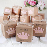 50 x Little Princess kraft paper baby shower favour boxes for girl baby shower girl birthday party