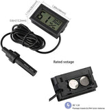 4 x kleines digitales Aquarium-Thermometer-Hygrometer mit Sonde und Batterie, Wassertemperaturanzeige