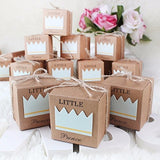 50 x Little Prince kraft paper baby shower favour boxes for boy birthday party christening baptism