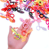 100x Colorful Rabbit Ear Hair Bands Cute Elastic Ponytail Holder Pigtails or Braids Hair Accessories