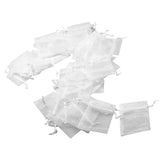 50x White organza party small gift bags 7x9 cm for candy small jewelry beads