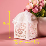 50 x Pearly white heart paper gift boxes favour boxes for wedding favours chocolates candies