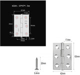 10 x Stainless Steel Cabinet Drawer Butt Hinge connectors 2.5 inch + 60 x Replacement Hinge Screws