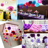 Pompons en tissu 10x10 pouces 25 cm, accessoires de décoration, boules de fleurs en papier, fournitures de fête