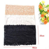 3 Farben Weiß Beige Schwarz Extra Große Größe XL Elastischer trägerloser Bandeau-BH aus Spitze für Damen