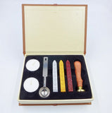 Wax Seal kit: Stamp + Sealing Wax Sticks + Tea Lights + Spoon + Gift Box, Retro Vintage Sealing Set
